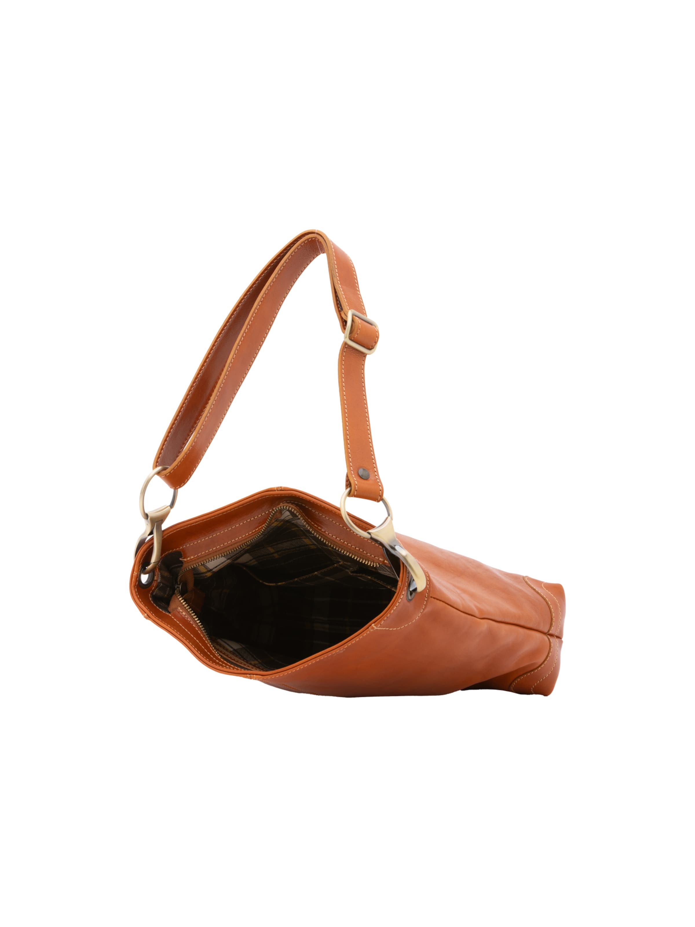 Borsa a spalla 'Borsa a Spalla Donna Pelle Vacchetta Vera - Chiusura Zip Tracolla Regolabile' di I Fratelli in beige