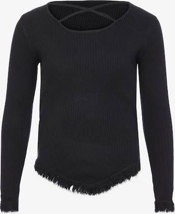 Pull-over qisha en noir : devant