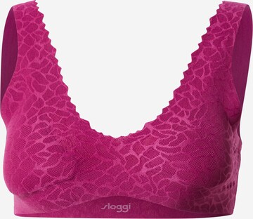 SLOGGI Bralette Bra 'Zero Feel Lace 2.0' in Pink: front