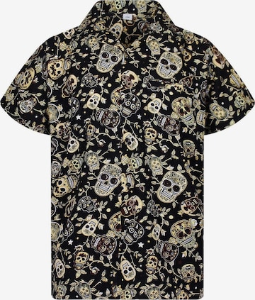 King Kameha Shirt 'Skull' in Braun: Vorderseite