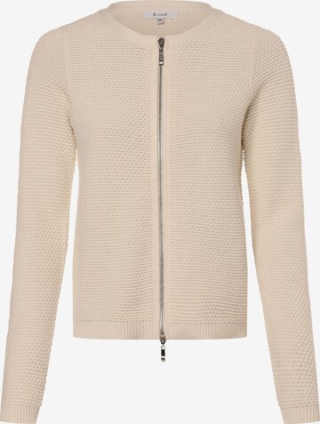 Marie Lund Gebreid vest in Beige: voorkant