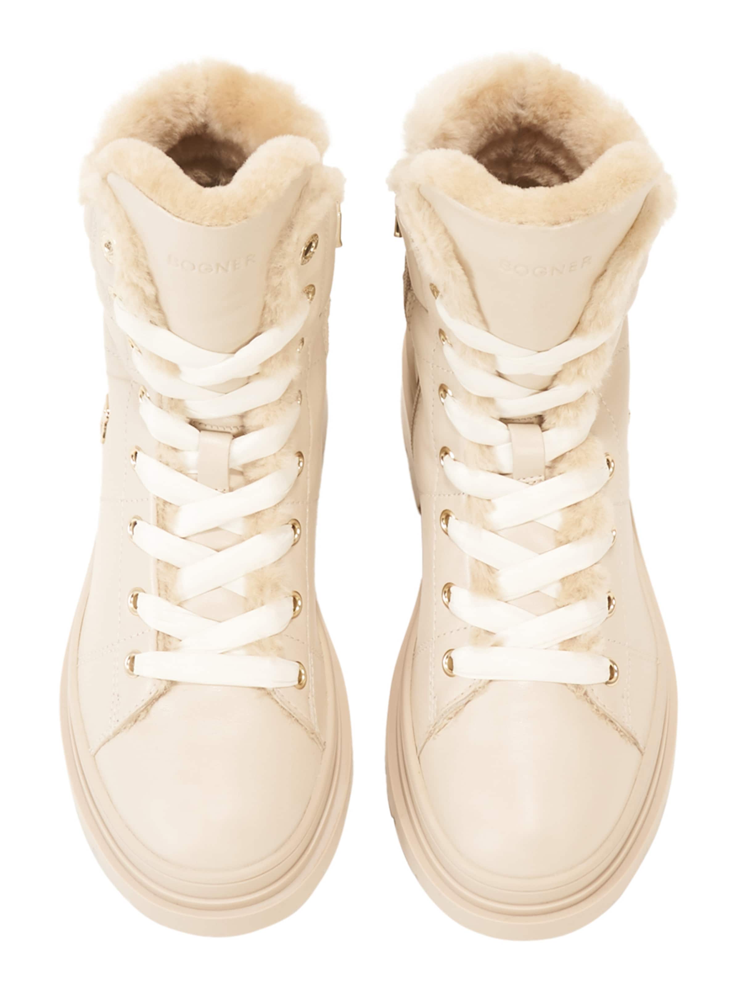 BOGNER Lace-Up Ankle Boots in Beige