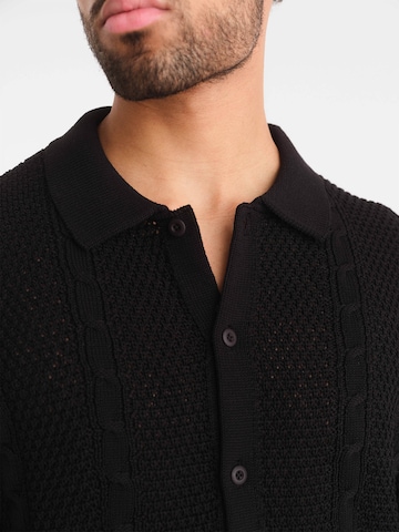 ABOUT YOU x Kevin Trapp Knit Cardigan 'Erwin' in Black
