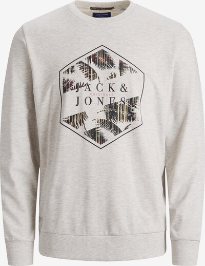 JACK & JONES Sweat-shirt 'HAZYS' en jaune clair / vert foncé / pêche / noir / blanc chiné, Vue avec produit