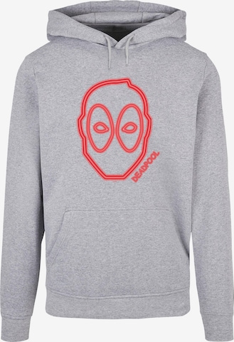 ABSOLUTE CULT Sweatshirt 'Deadpool - Neon Head' in Grey: front