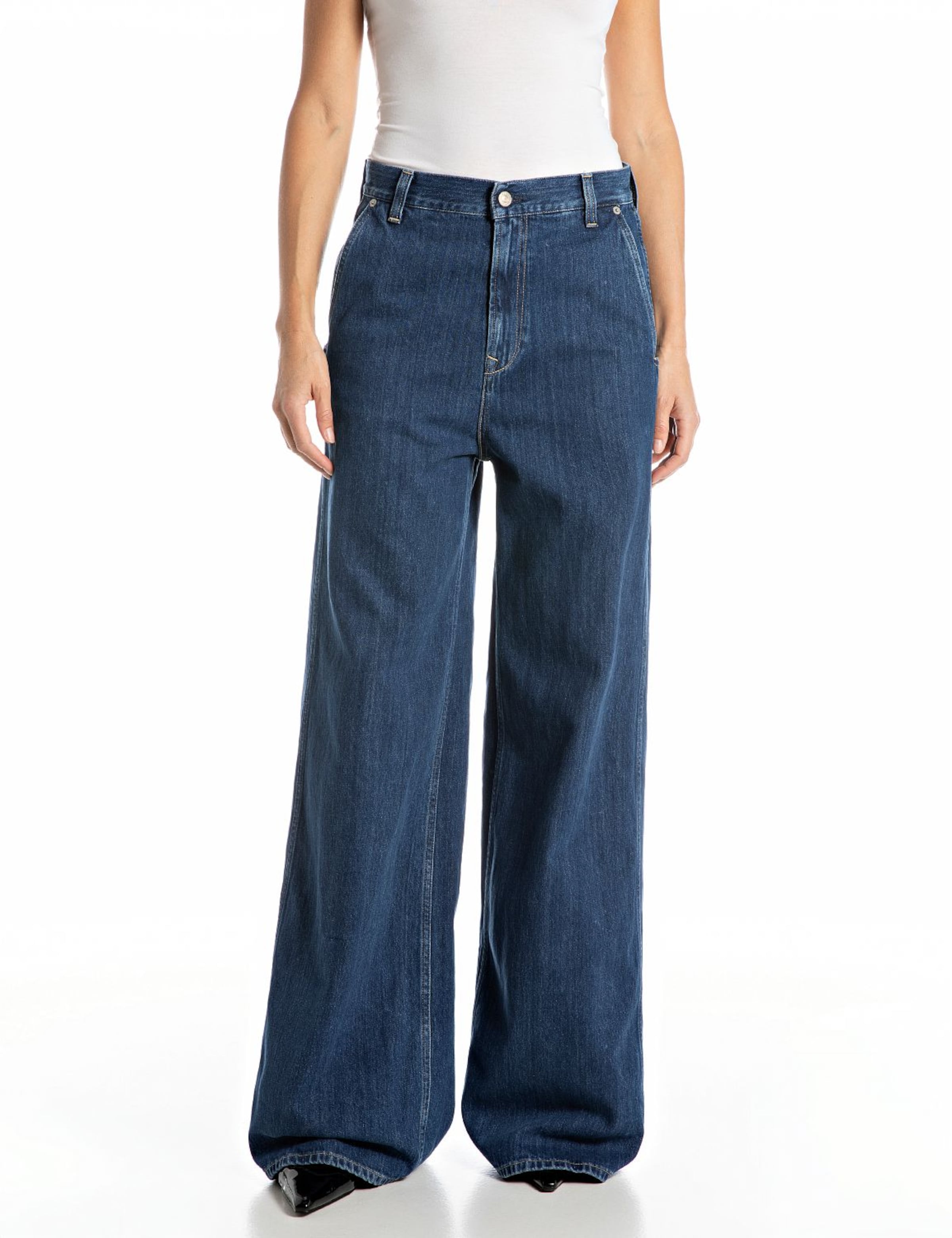 REPLAY Wide leg Jeans in Blue: front
