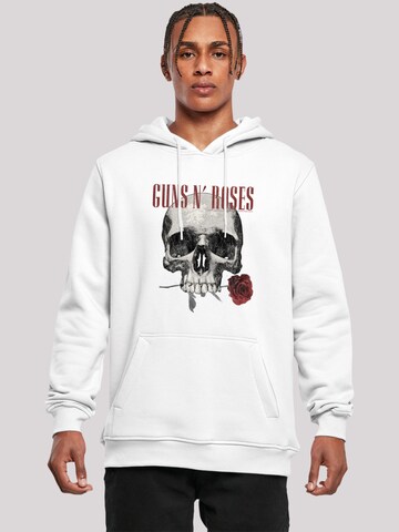 Sweat-shirt 'Guns 'n' Roses Flower Skull Rock Musik Band' F4NT4STIC en blanc : devant