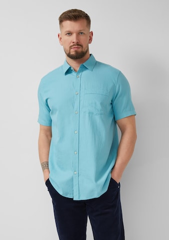 s.Oliver Regular Fit Hemd in Grün: Vorderseite