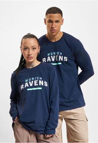 European League of Football Shirt 'DefShop x European League of Football Munich Ravens 1' in Blauw: voorkant