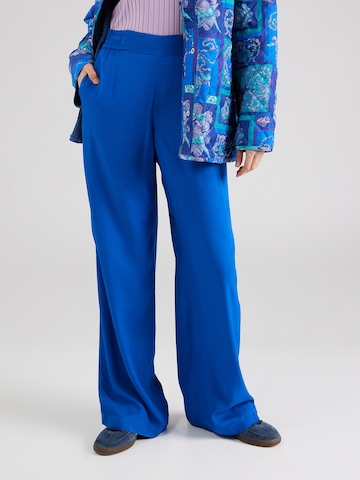 ESPRIT Široke hlačnice Hlače | modra barva: sprednja stran