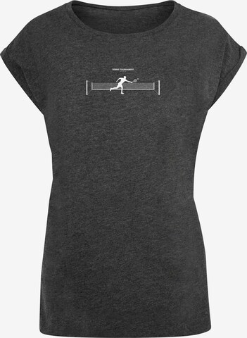 Merchcode Shirt 'Tennis Round 1' in Grijs: voorkant
