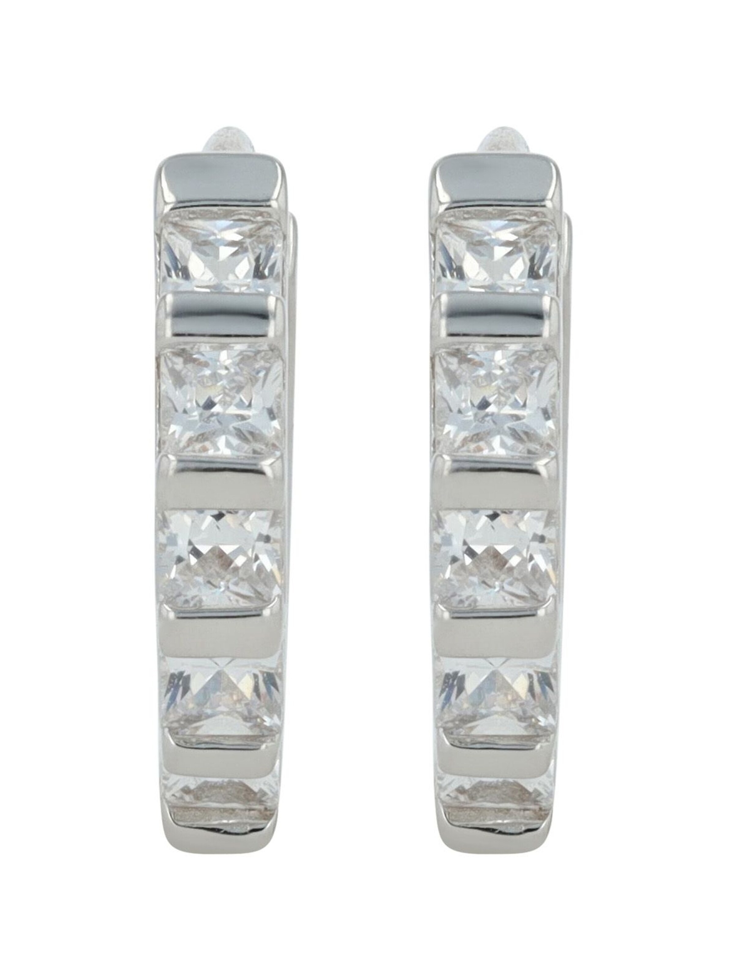 Akzent Earrings '"Feyza" aus 925 Sterlingsilber, rhodiniert, langlebig' in Silver