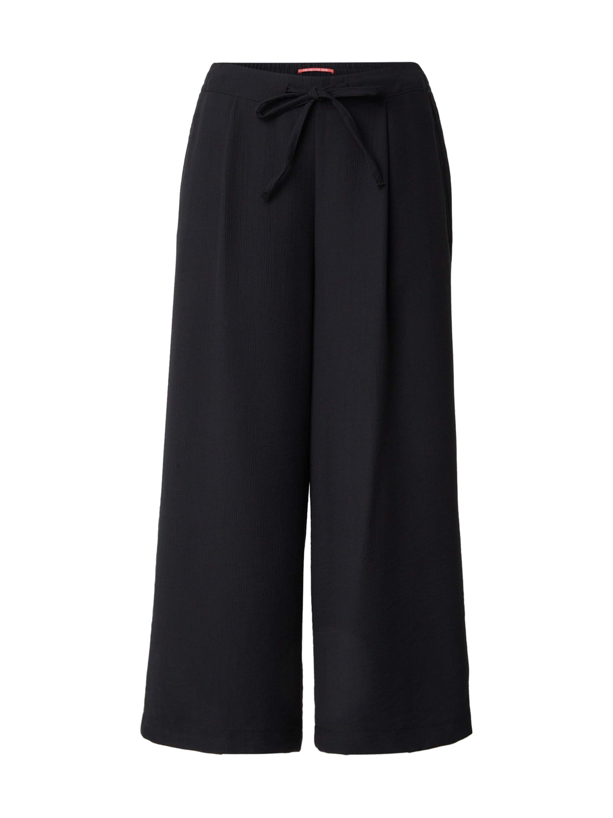 Wide Leg Pantalon à pince QS en noir : devant