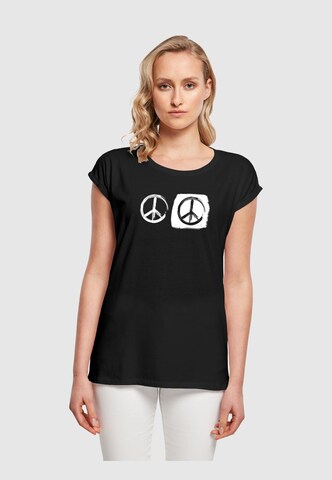 T-shirt 'Peace - Double Peace Black  Extended Shoulder' Merchcode en noir : devant