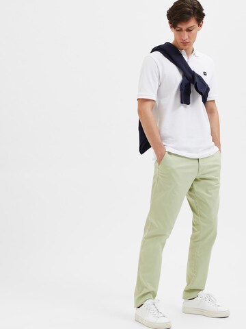 Coupe slim Pantalon chino 'Miles Flex' SELECTED HOMME en vert