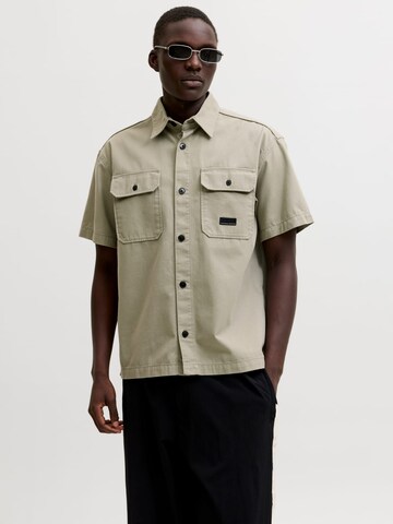 JACK & JONES Comfort fit Button Up Shirt 'Oben' in Green: front