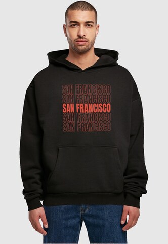 Merchcode Sweatshirt 'San Francisco' in Zwart: voorkant