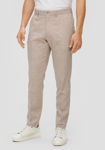 Coupe slim Pantalon à plis s.Oliver BLACK LABEL en beige : devant