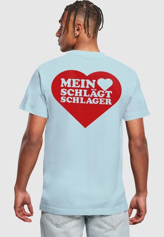 Merchcode T-Shirt 'MHSS' in Blau: Vorderseite