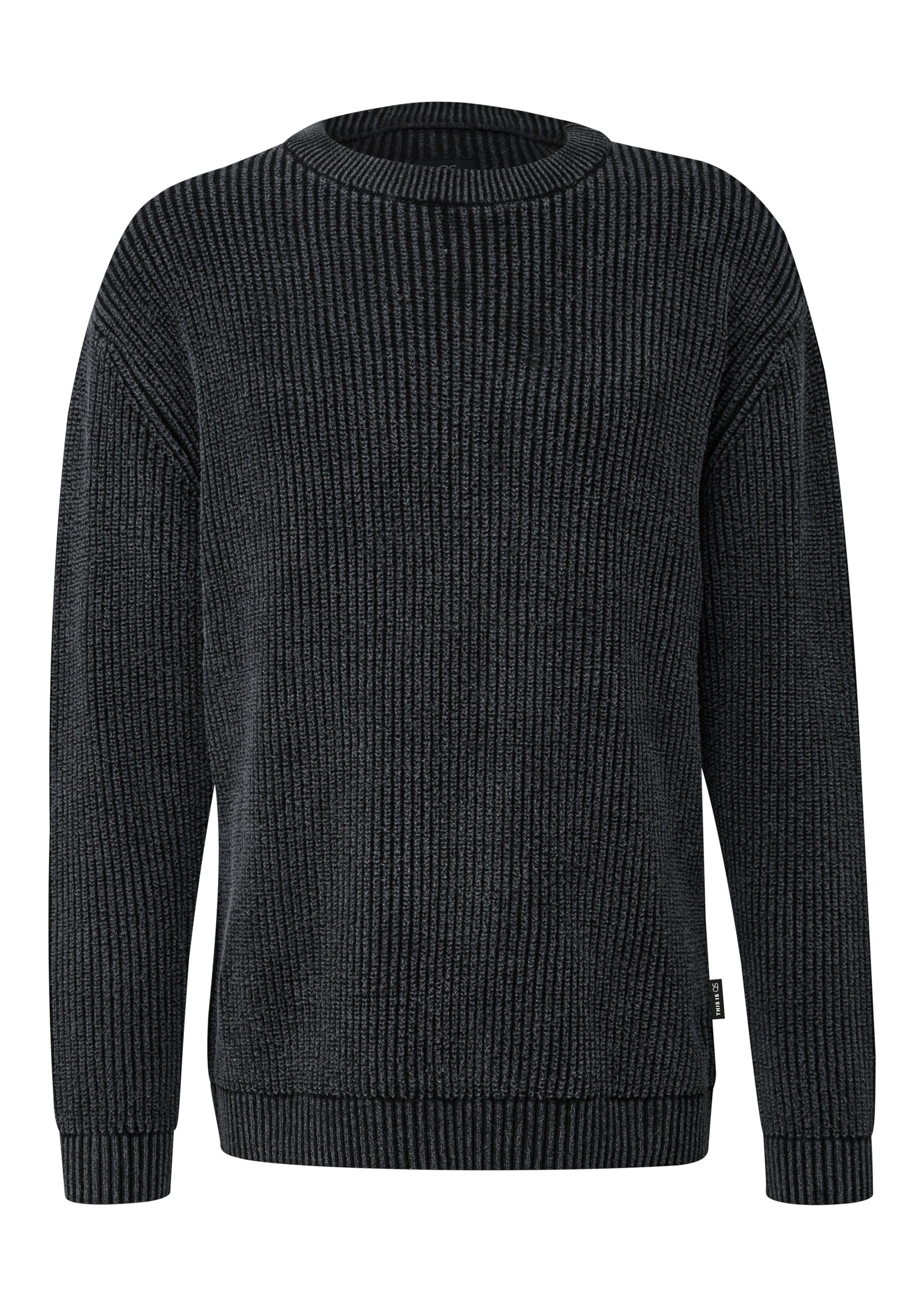 Pull-over QS en noir : devant