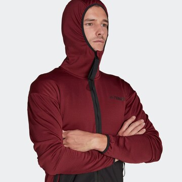 ADIDAS TERREX Skinny Athletic Fleece Jacket in Red