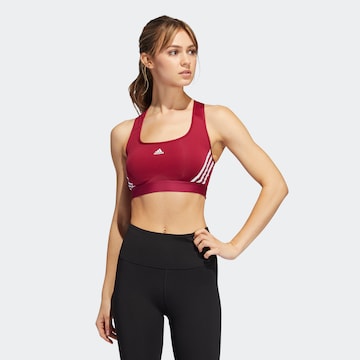 ADIDAS SPORTSWEAR Bustier Sports-BH 'Powerreact' i rød: forside