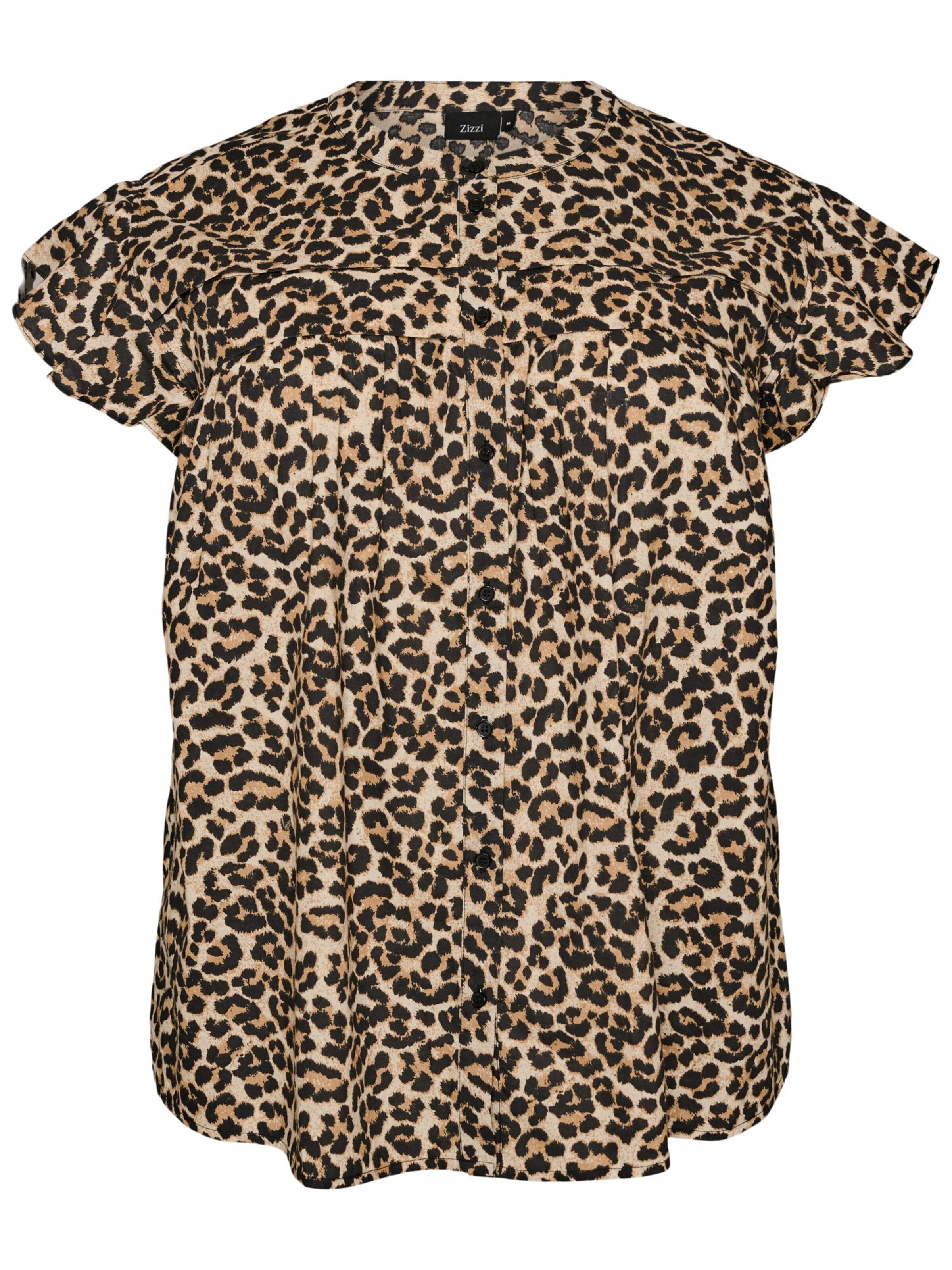 Zizzi Bluse 'CALINE' i brun: forside