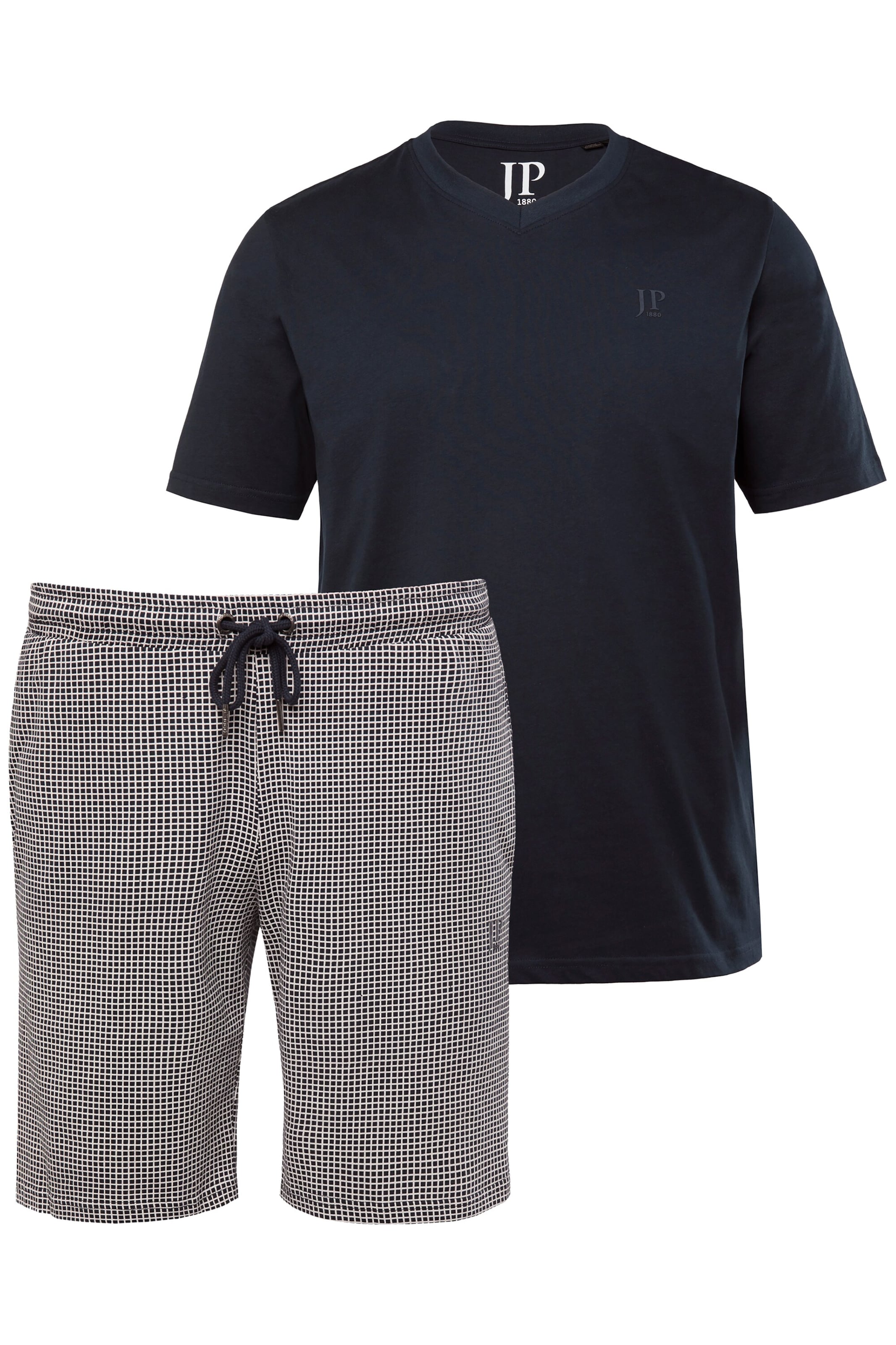 JP1880 Pyjama kort in Blauw: voorkant