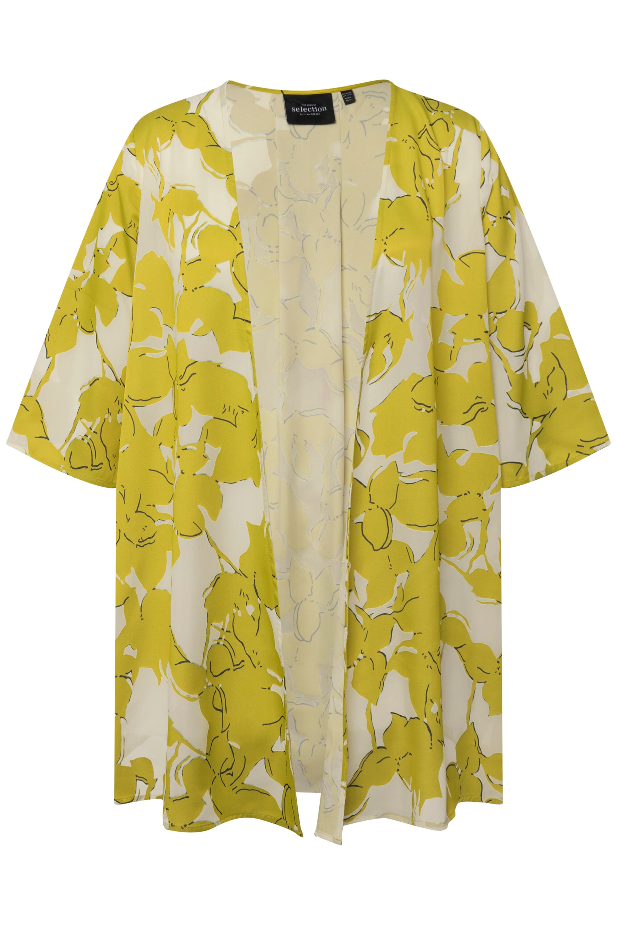 Ulla Popken Strickjacke in Gelb: Vorderseite