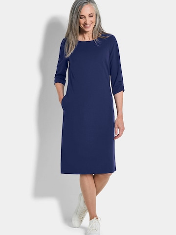 Goldner Etuikleid in Blau