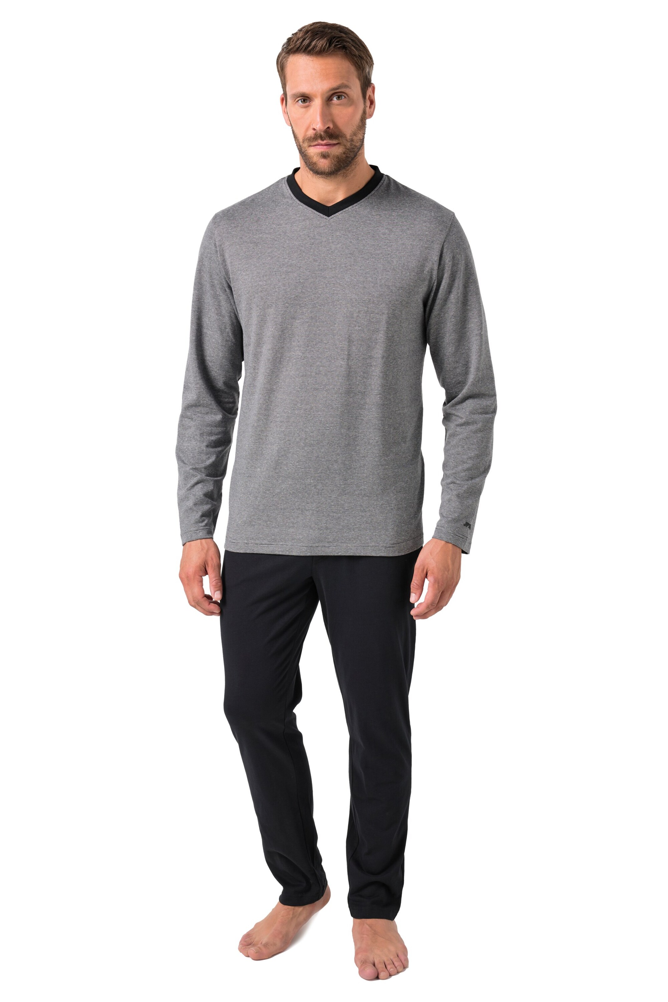 JP1880 Pyjama lang in Zwart: voorkant