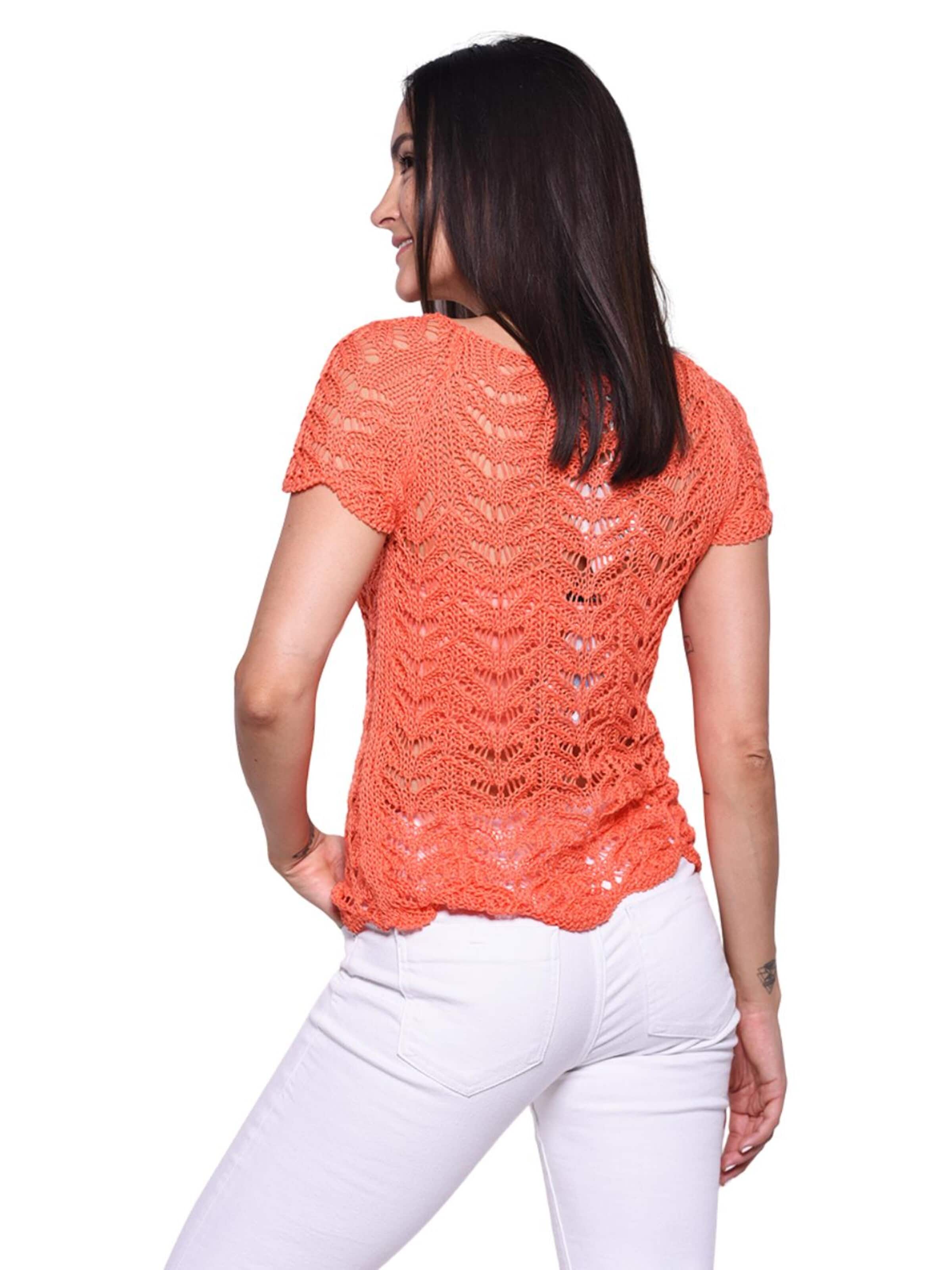 Süel knitwear - Top de punto 'Twin Lace' en naranja