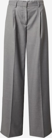 pilka EDITED Laisvas Klostuotos kelnės 'Astrid': priekis