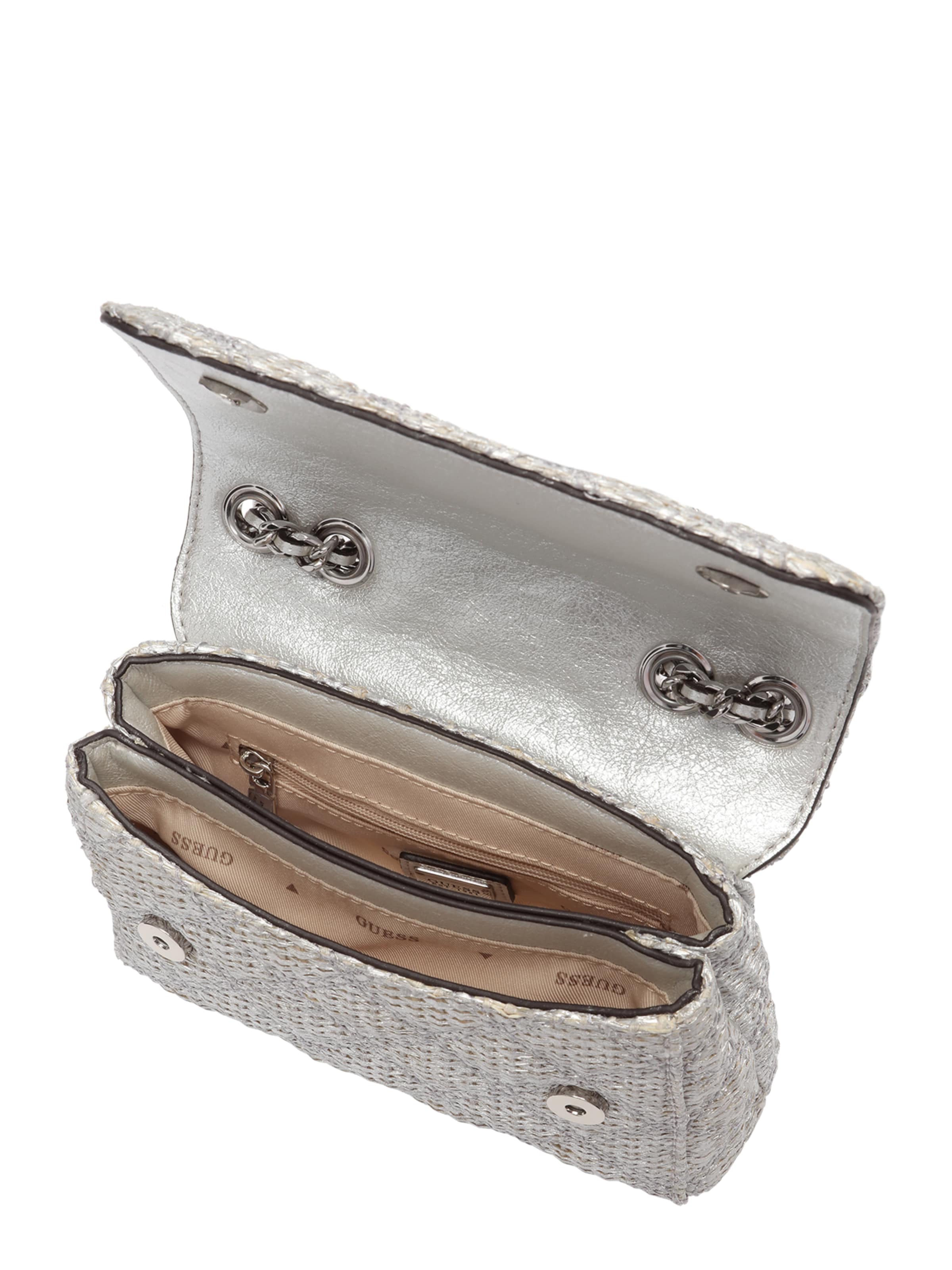 GUESS Чанта с презрамки 'GIULLY II MINI 2 COMP CVRT FLP' в сребърно