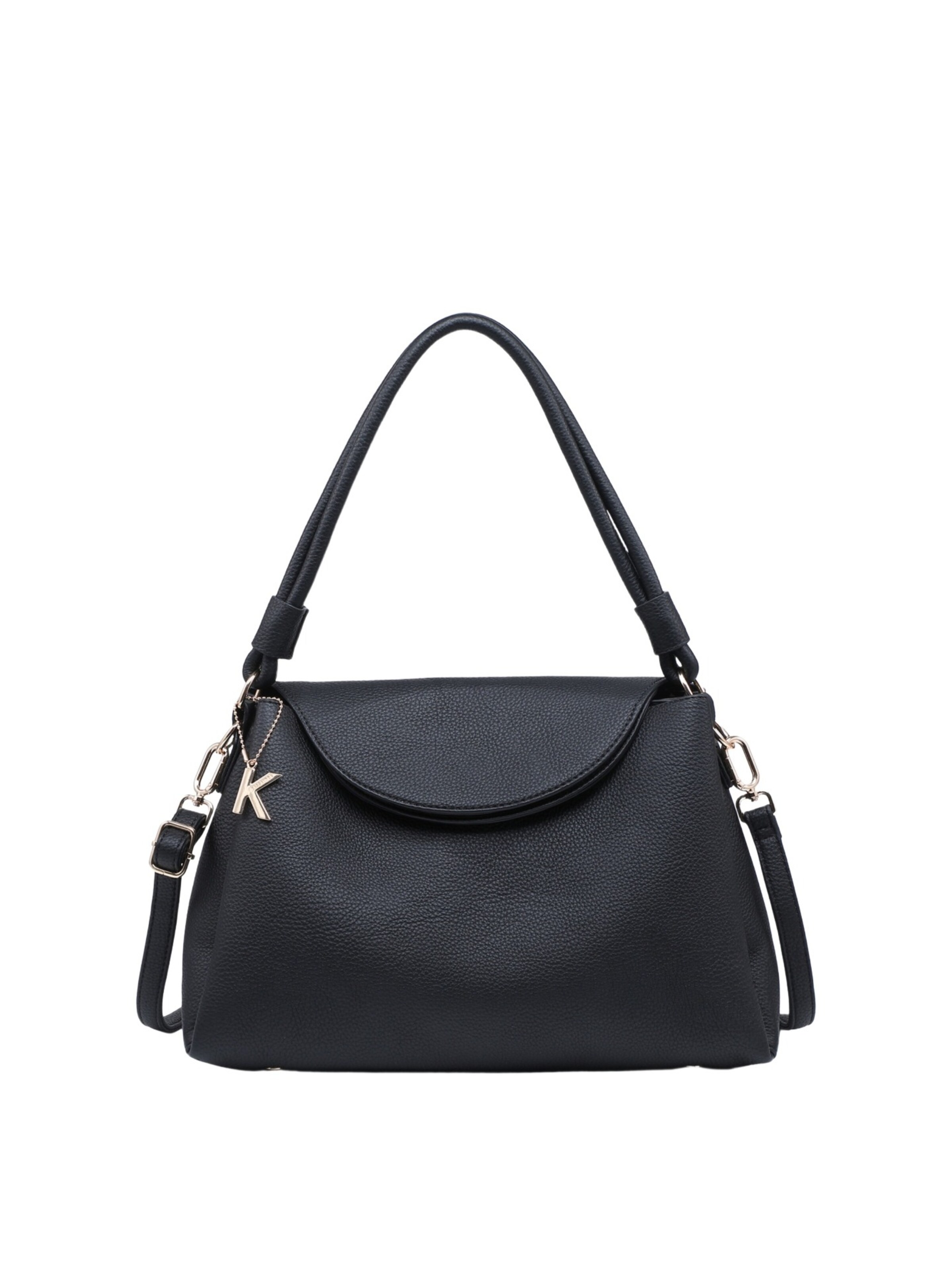 Borsa a mano 'Borsa a mano Kassandra Luxette poliestere chiusura zip' di Kassandra in nero: frontale