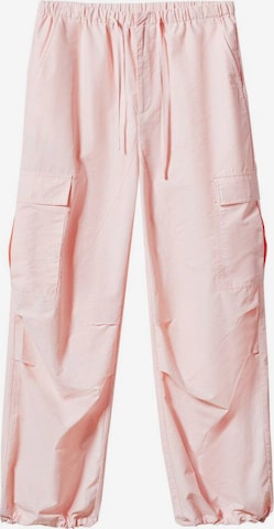 MANGO Широка кройка Карго панталон 'Joanne' в розово: отпред