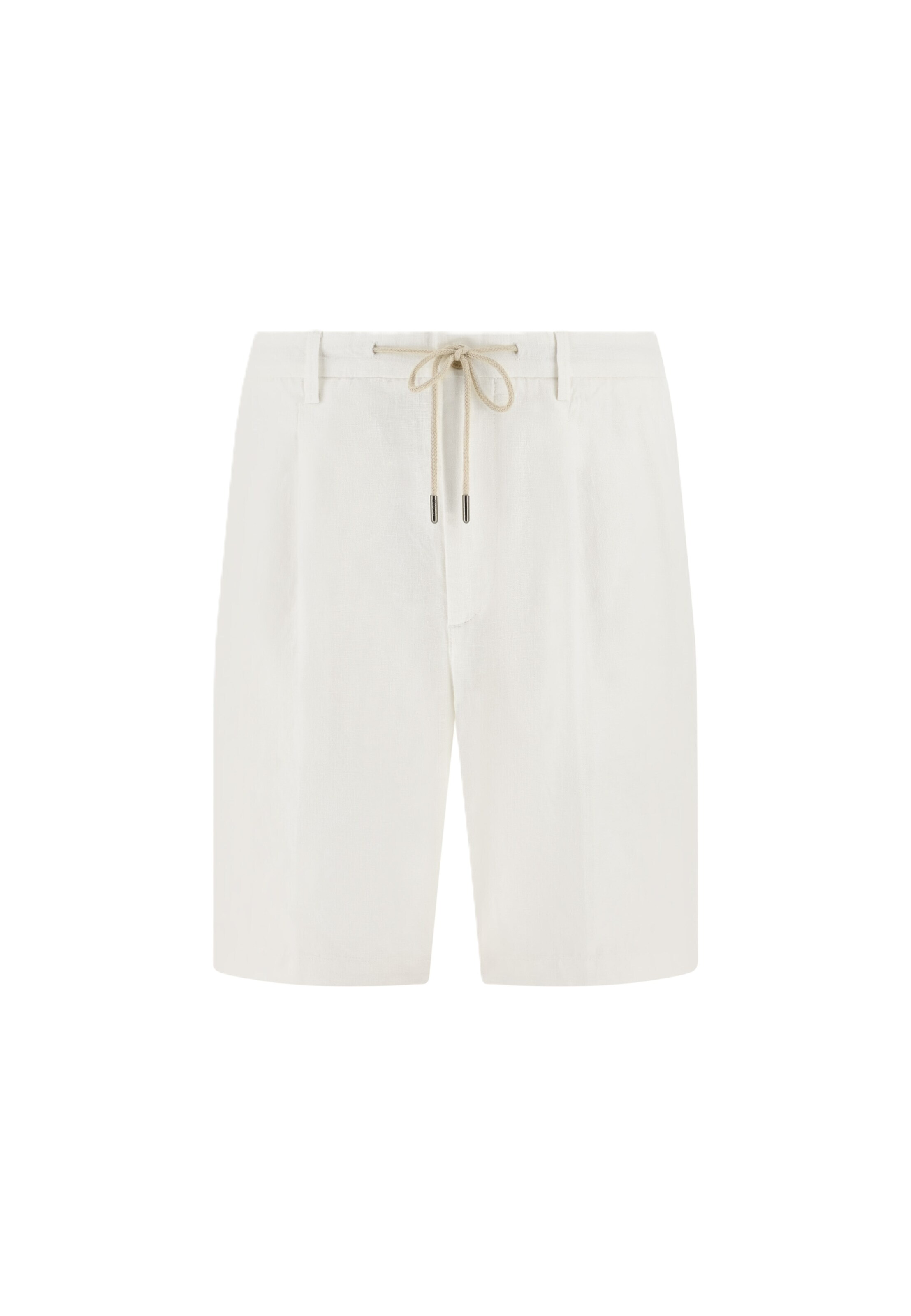 Boggi Milano Regular Bandplooibroek in Wit: voorkant