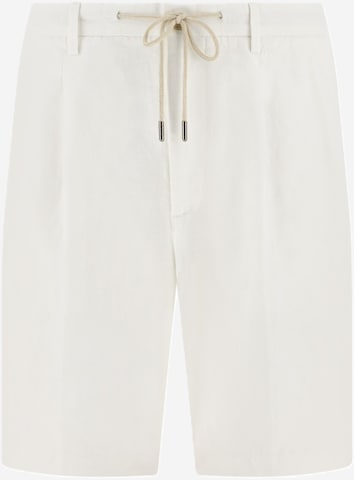 Boggi Milano Regular Bandplooibroek in Wit: voorkant