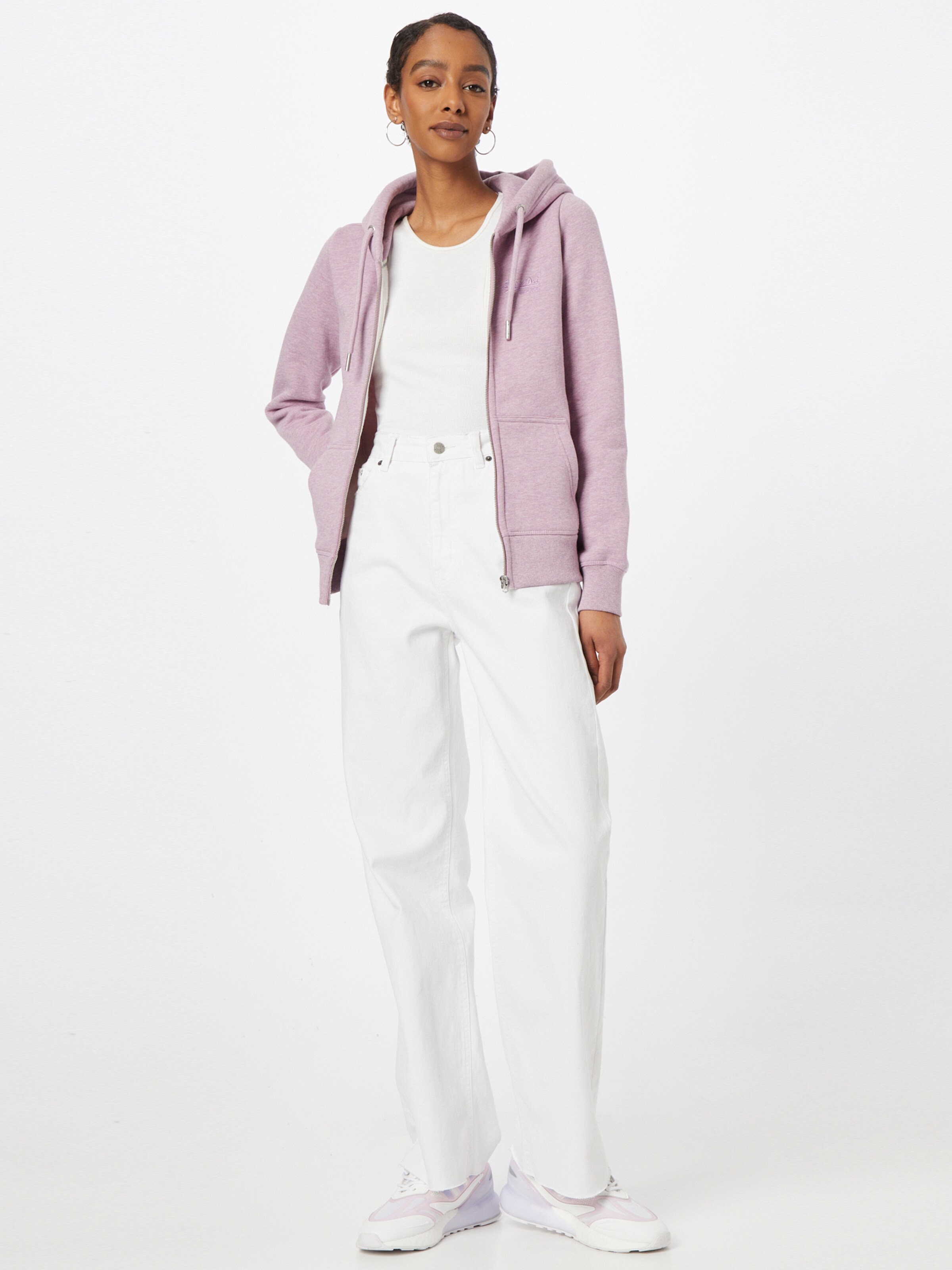 Frauen Sweat Superdry Sweatjacke in Lilameliert - JC21760 Frauen Sweat Superdry Sweatjacke in Lilameliert - JC21760