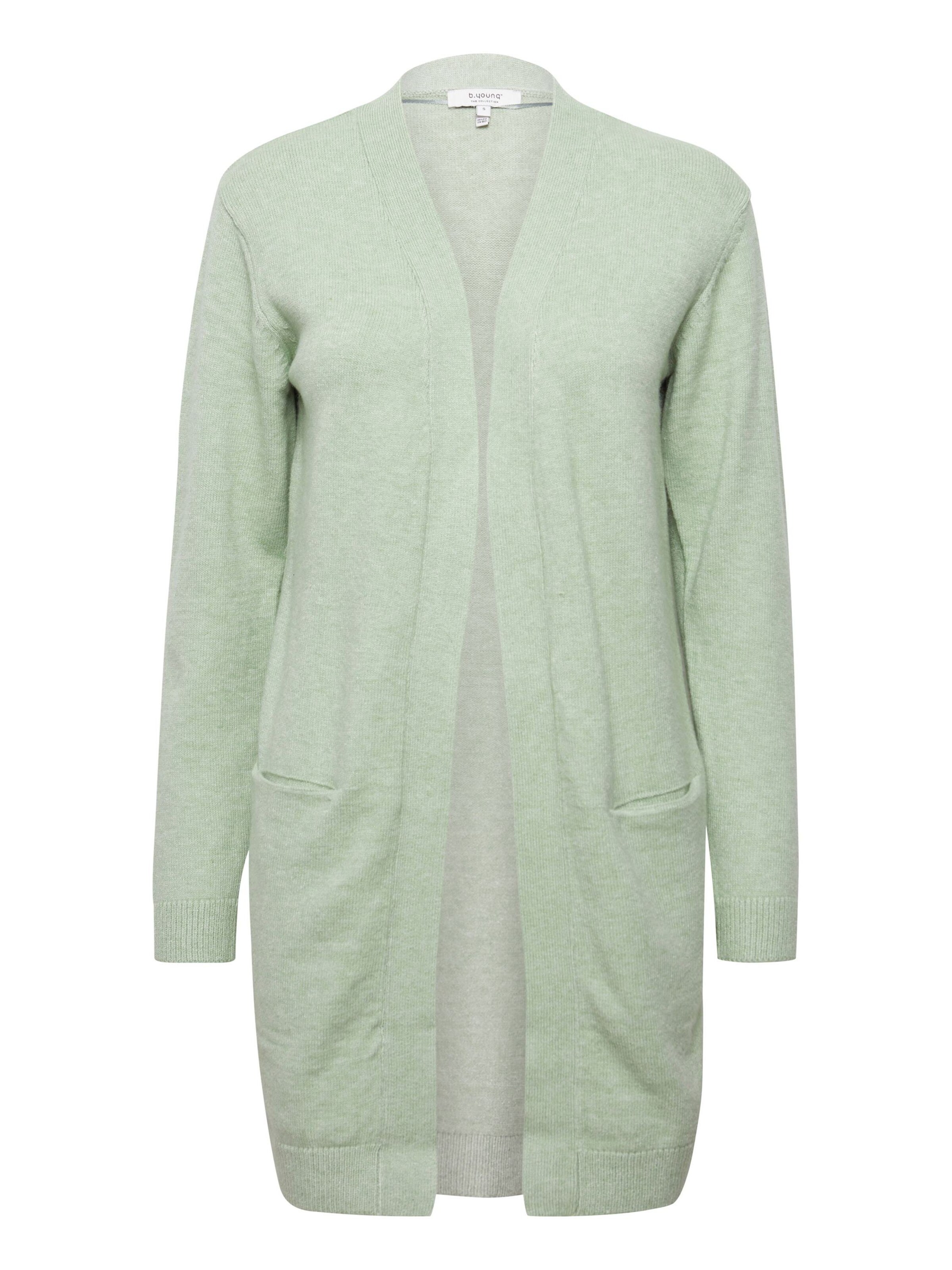 b.young Gebreid vest 'Nonina' in Groen: voorkant