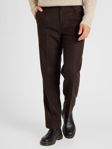 regular Pantaloni con piega frontale di TOPMAN in marrone: frontale