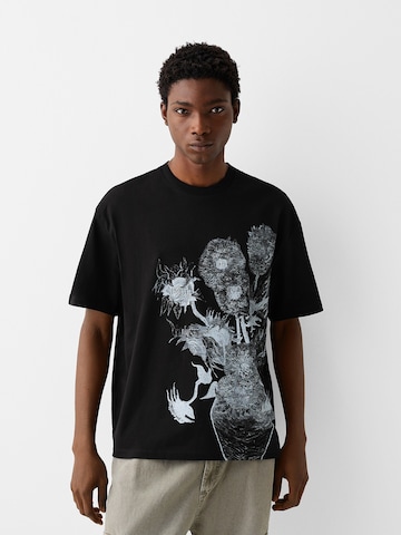 T-Shirt Bershka en noir : devant