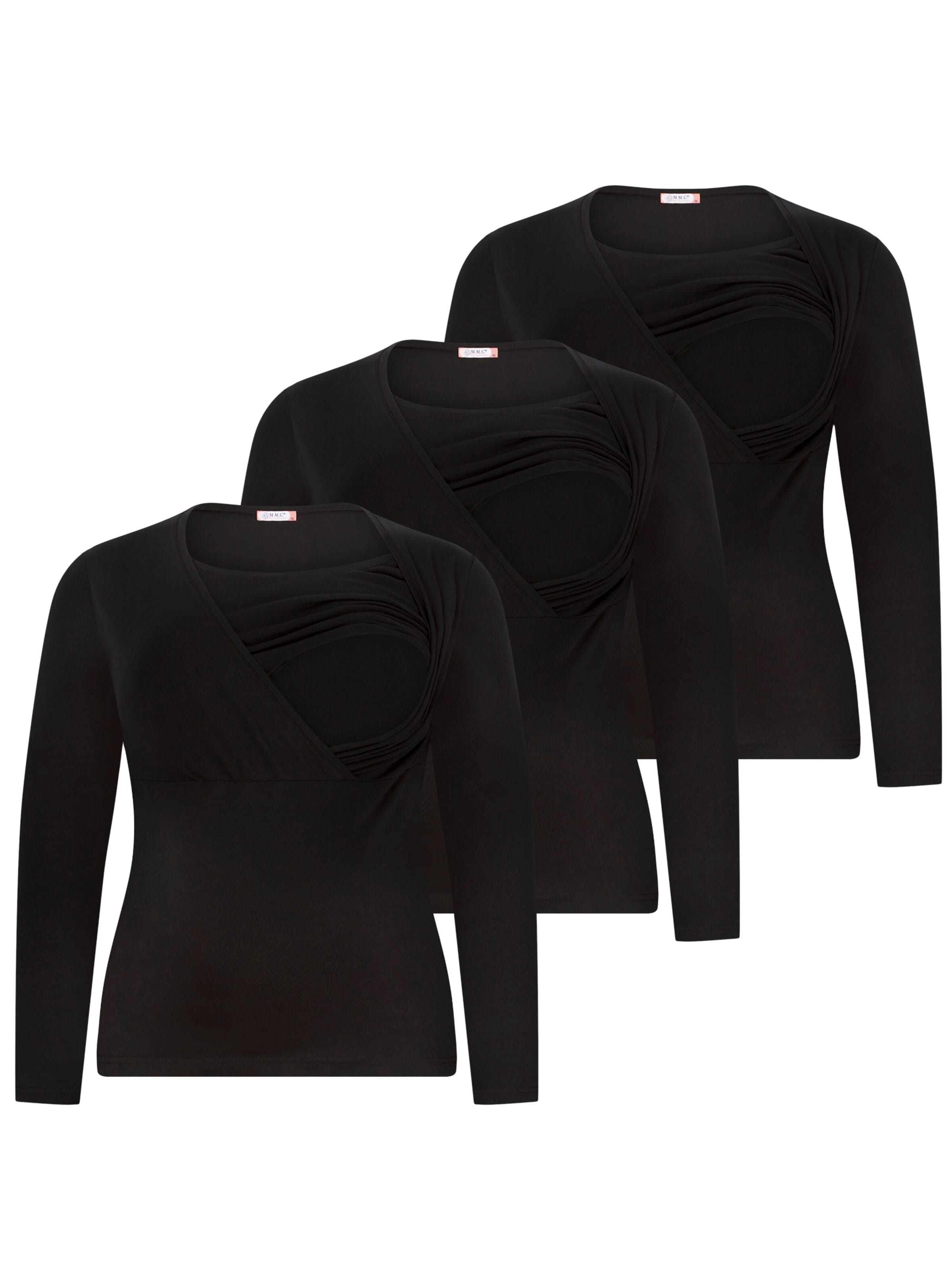 M.M.C. Shirt 'Stillshirt Langarm' in Black: front