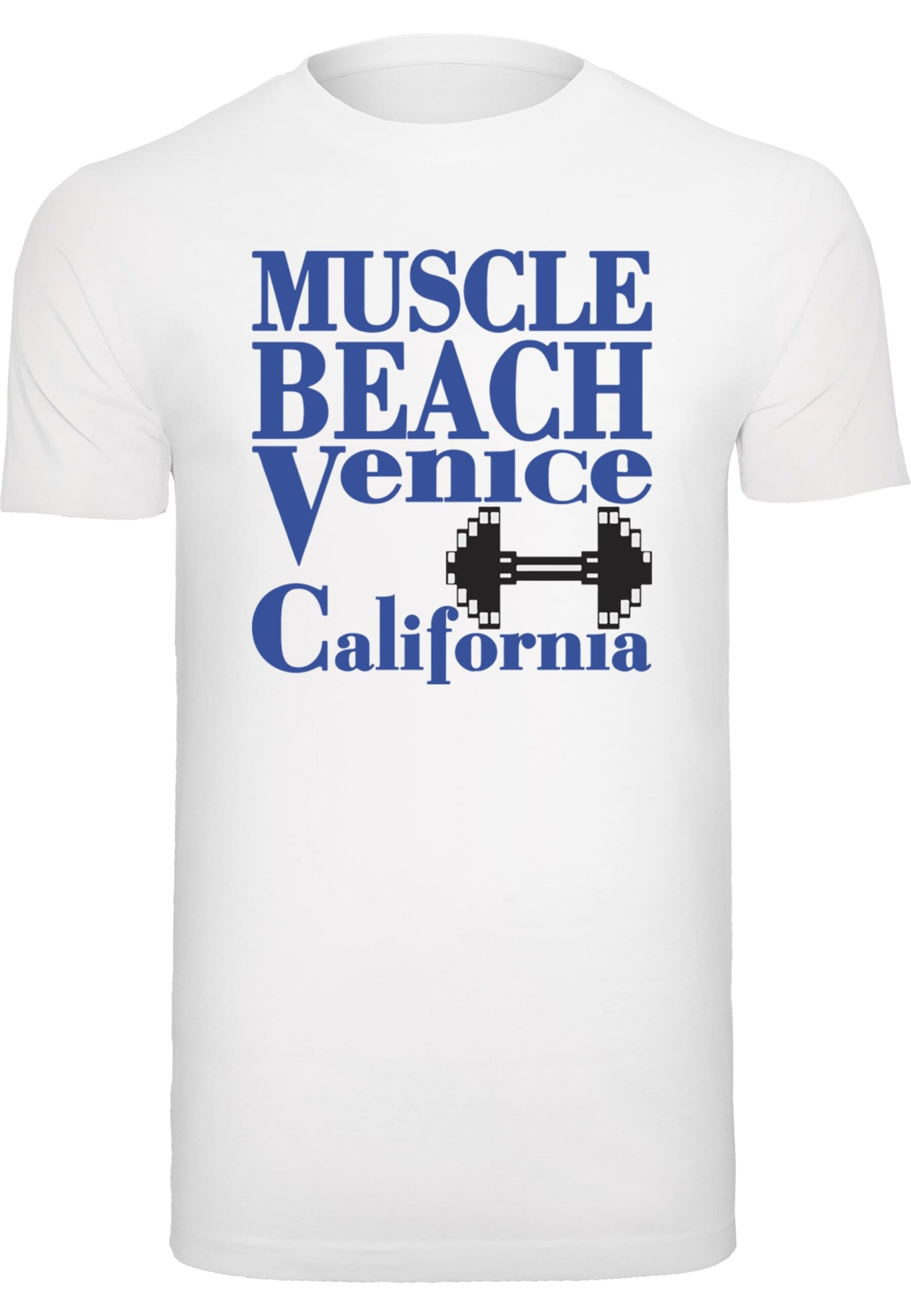 Mister Tee Shirt 'Venice Beach' in Wit: voorkant