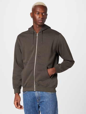 WEEKDAY Zip-Up Hoodie in Grey: front