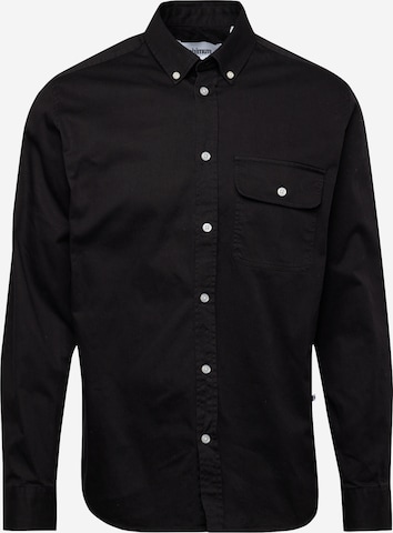 minimum Regular fit Overhemd 'Prollo' in Zwart: voorkant