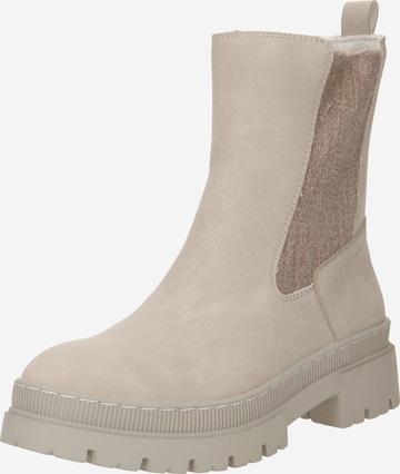 TOM TAILOR Ankle Boots in Beige: front