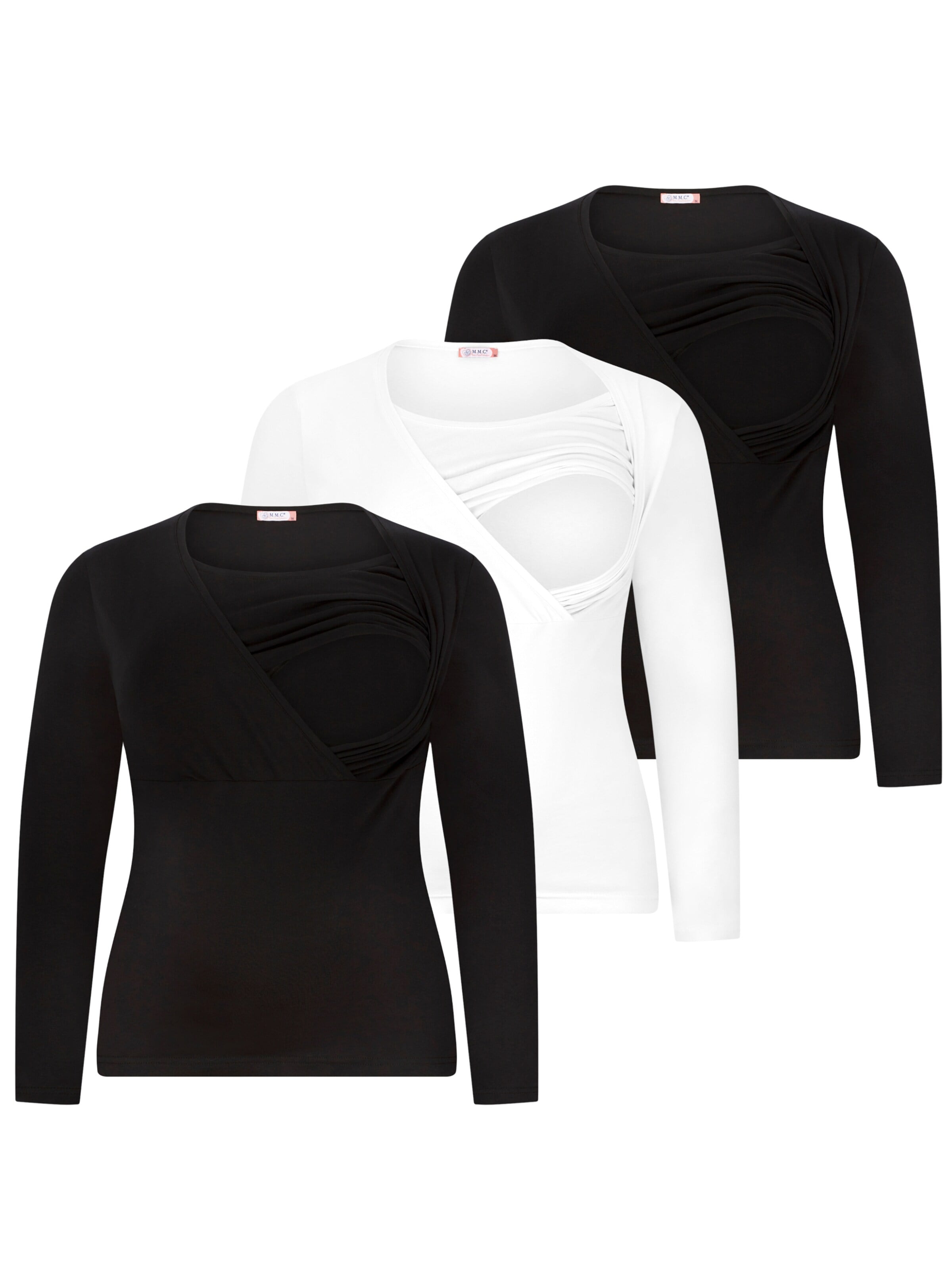 M.M.C. Shirt 'Stillshirt Langarm' in Black: front