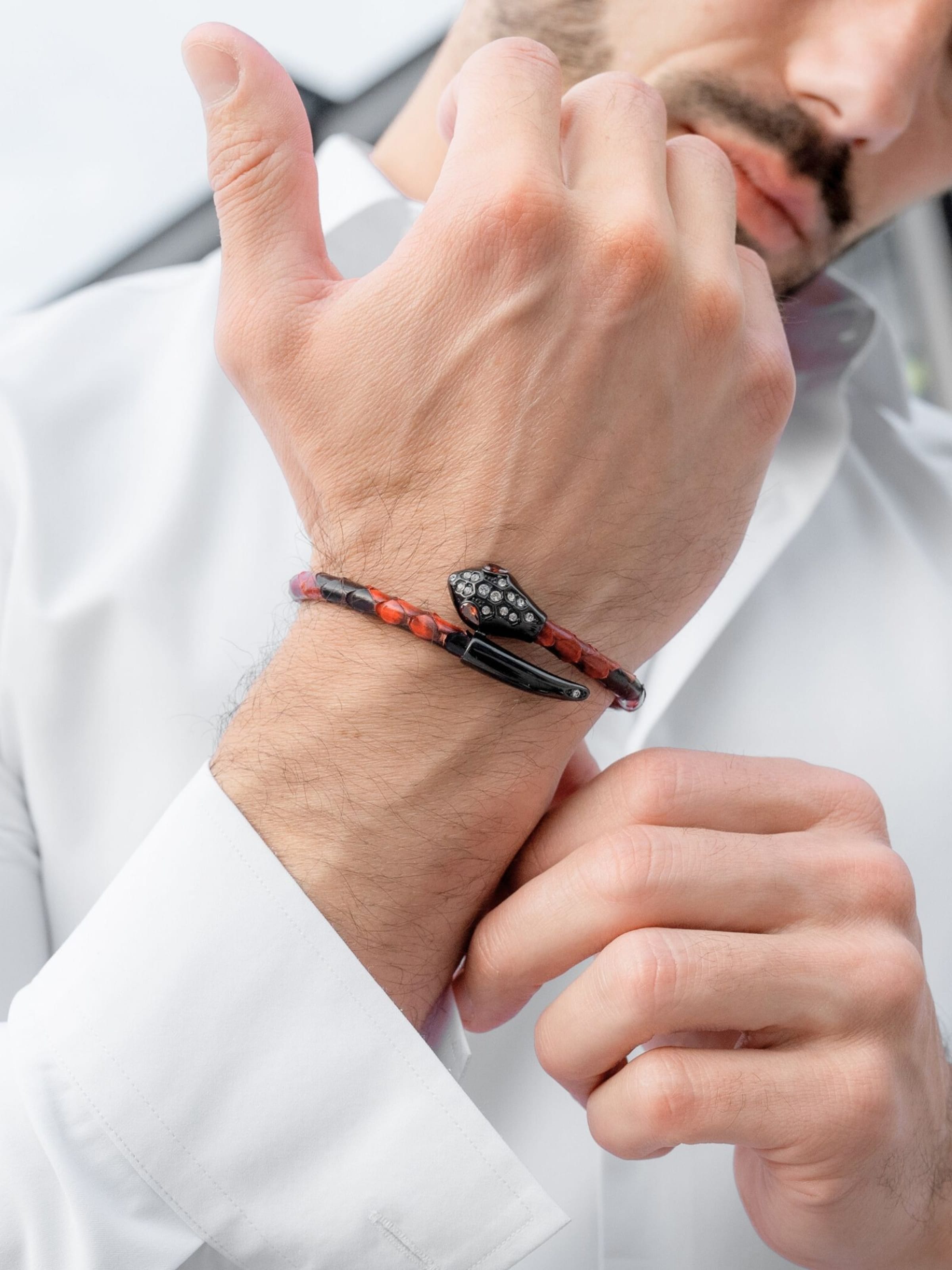 GT Collection Bracelet 'Snake Head' in Red