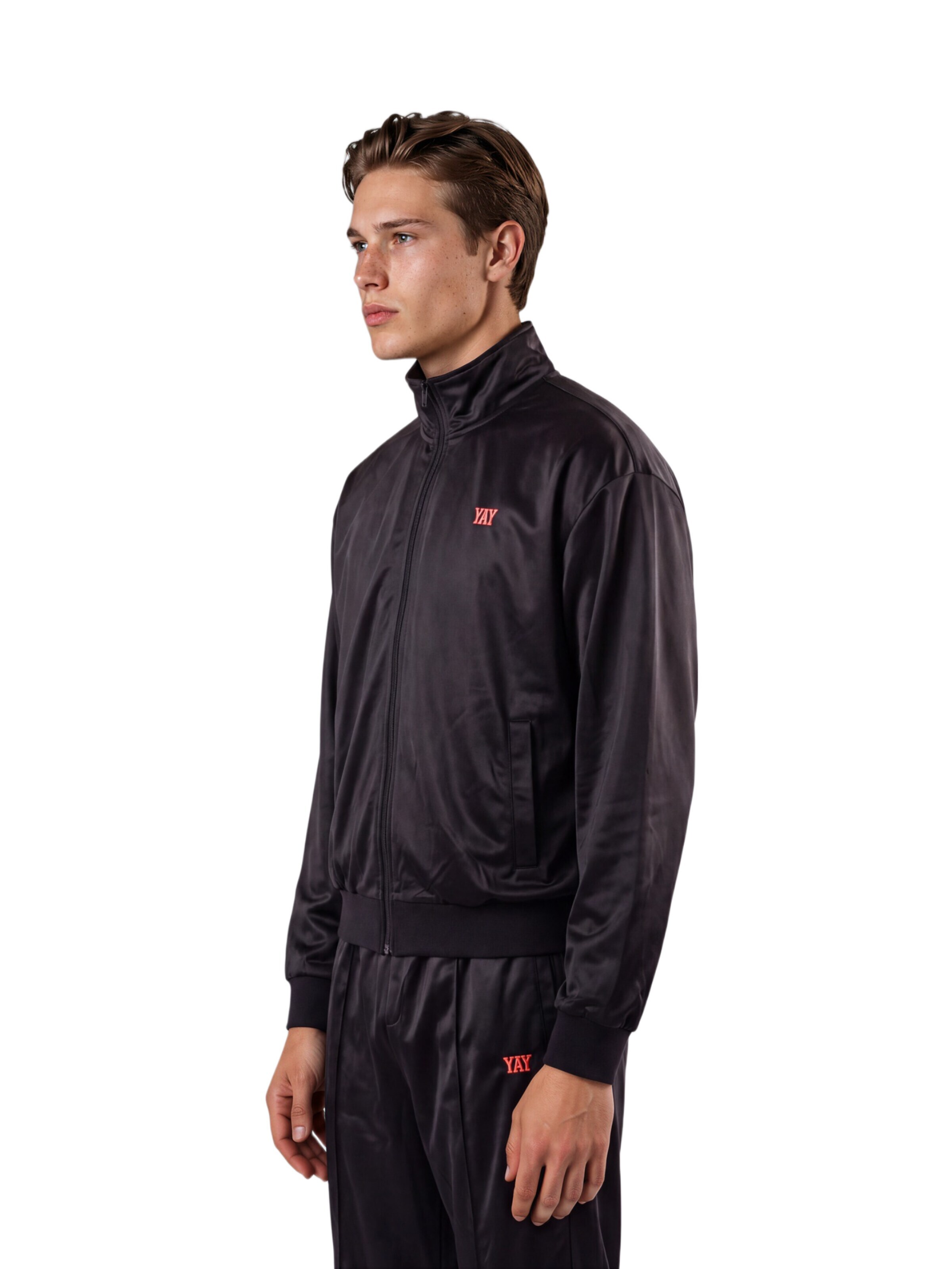 HEFTYKA Athletic Jacket 'TRACK JACKET OR' in Black